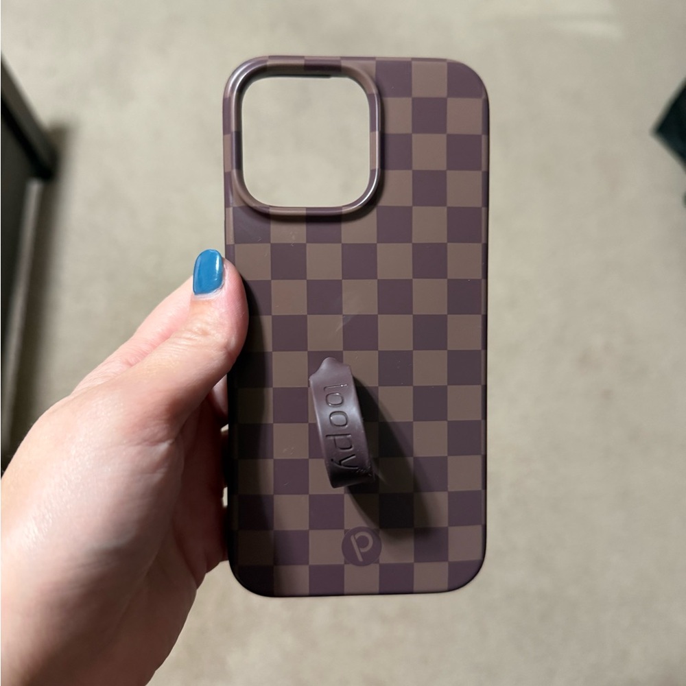 Loopy Case Checkered Brown Phone Case 16 PRO MAX